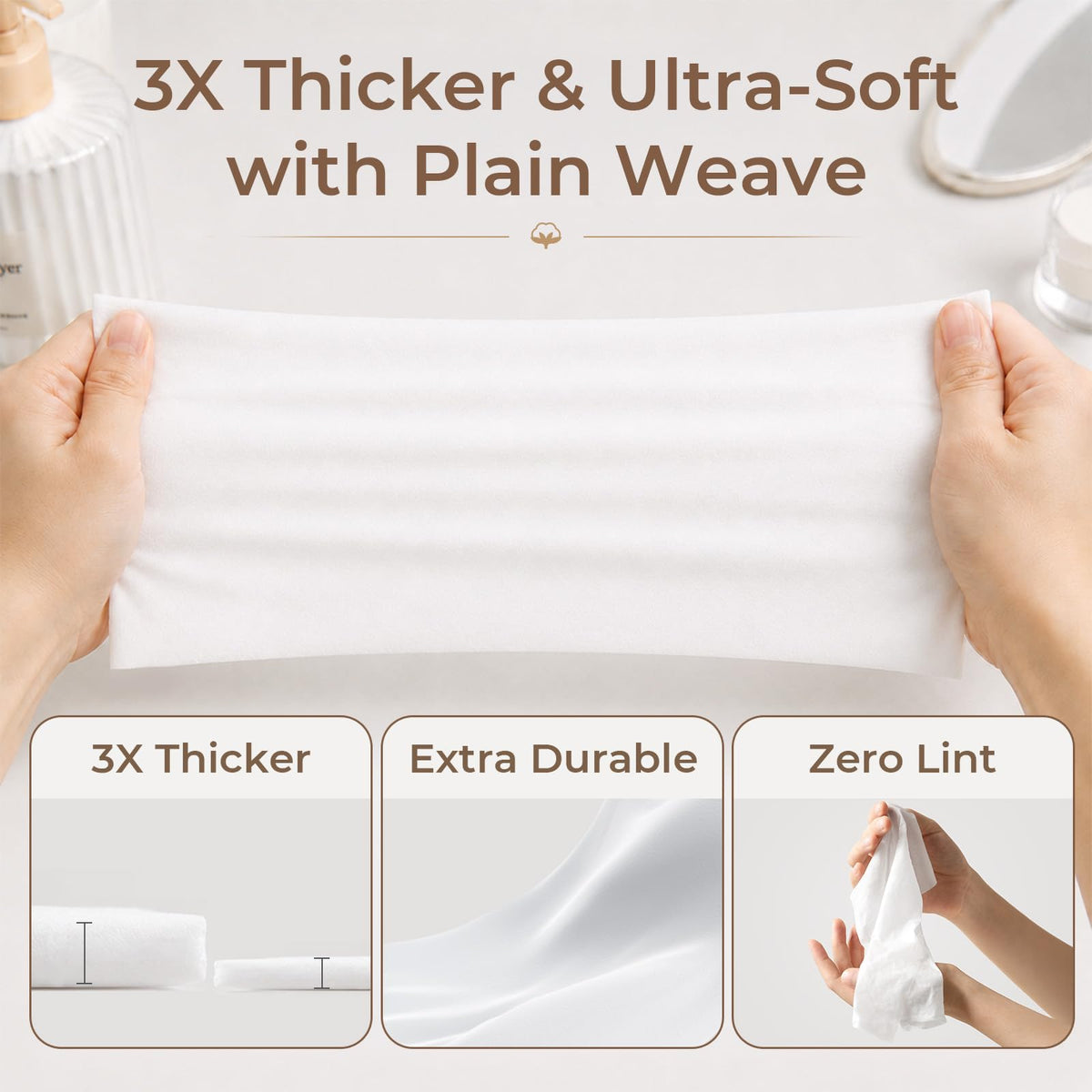 POMPOM LIFE wet towel demonstrating absorbency and durable performance benefit