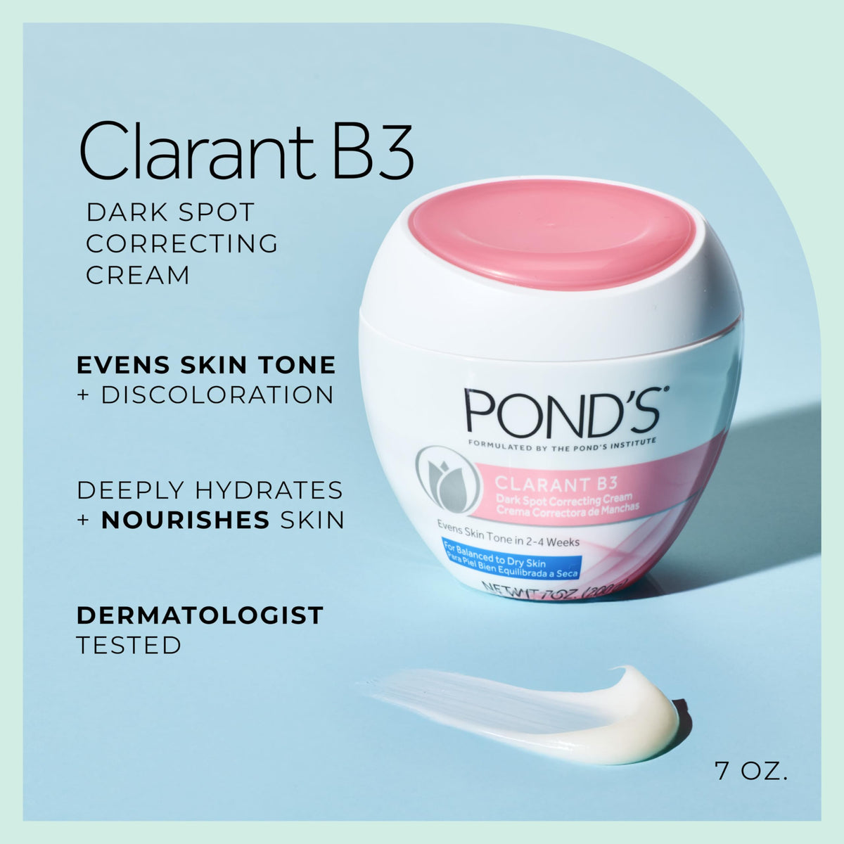 POND'S Clarant B3 open jar texture highlighting rich moisturizing feel