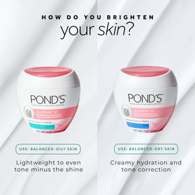 POND'S Clarant B3 next to ruler showing 7 oz scale and generous supply benefit