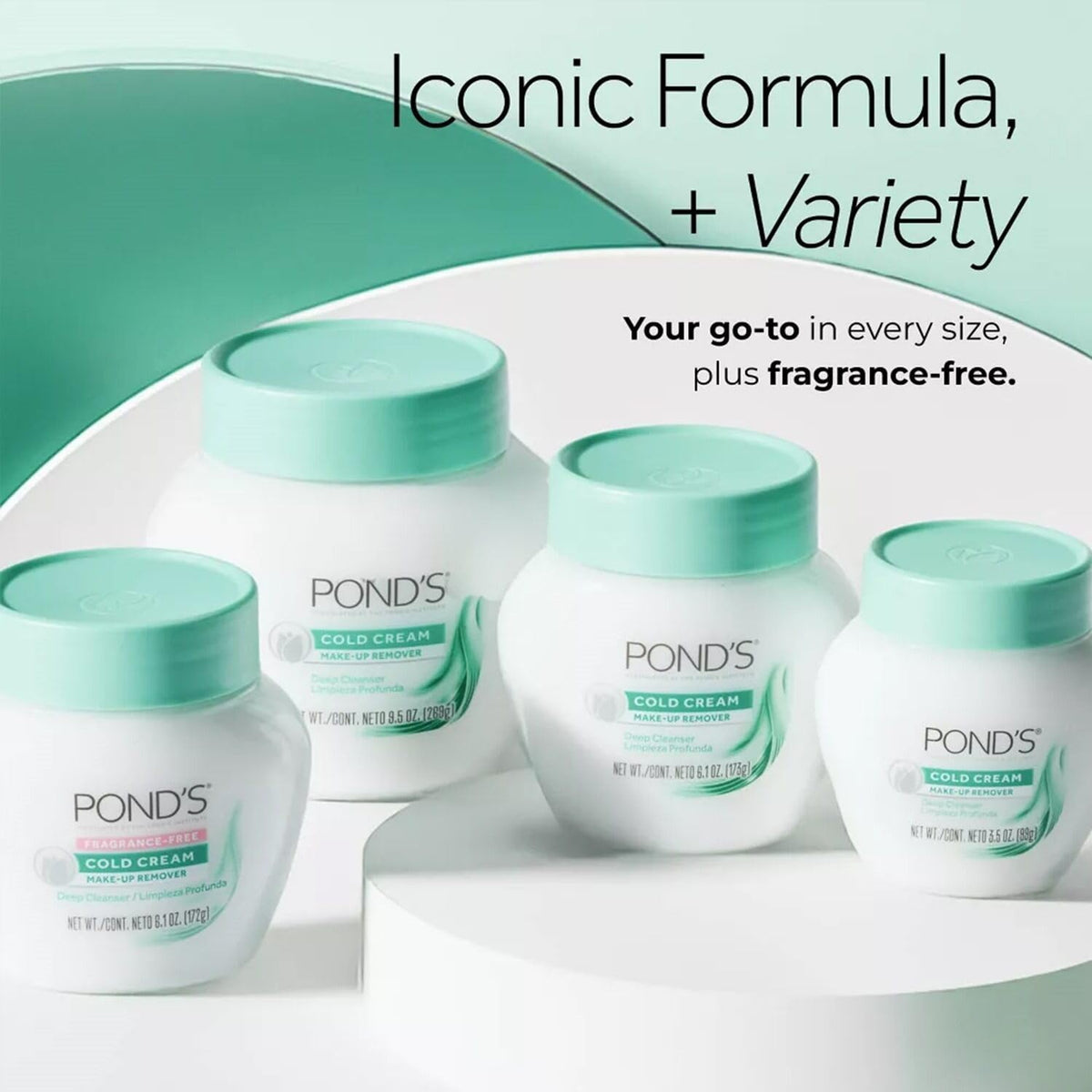 POND'S cold cream placed on bathroom counter lifestyle shot, nightly routine benefit