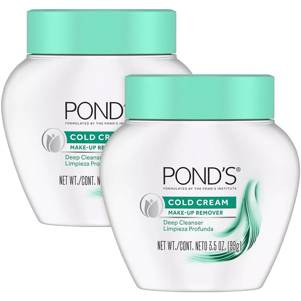 POND'S cold cream front packaging showing jar and lid, gentle cleansing benefit