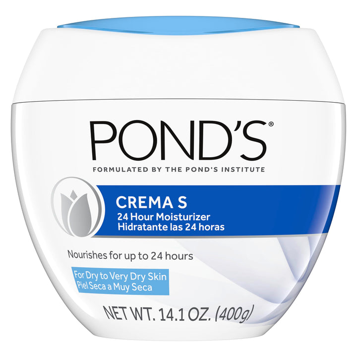 POND'S jar front view showing ivory Crema S packaging and hydration benefit