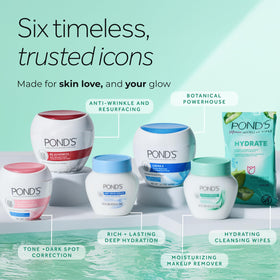 POND'S jar on nightstand suggesting nightly routine hydration benefit