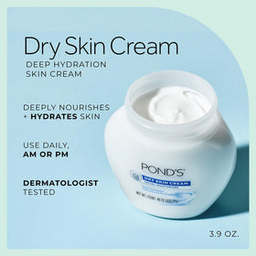 POND’S cream being smoothed on cheek to visibly soften dry skin