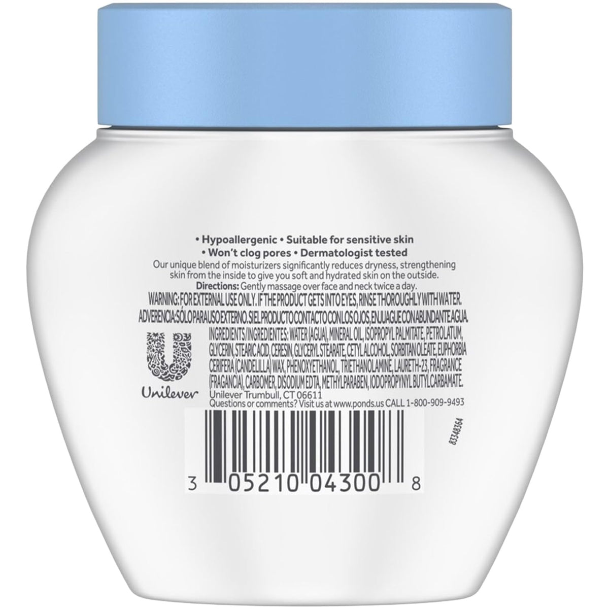 POND’S open jar cream texture illustrating rich emollient hydration