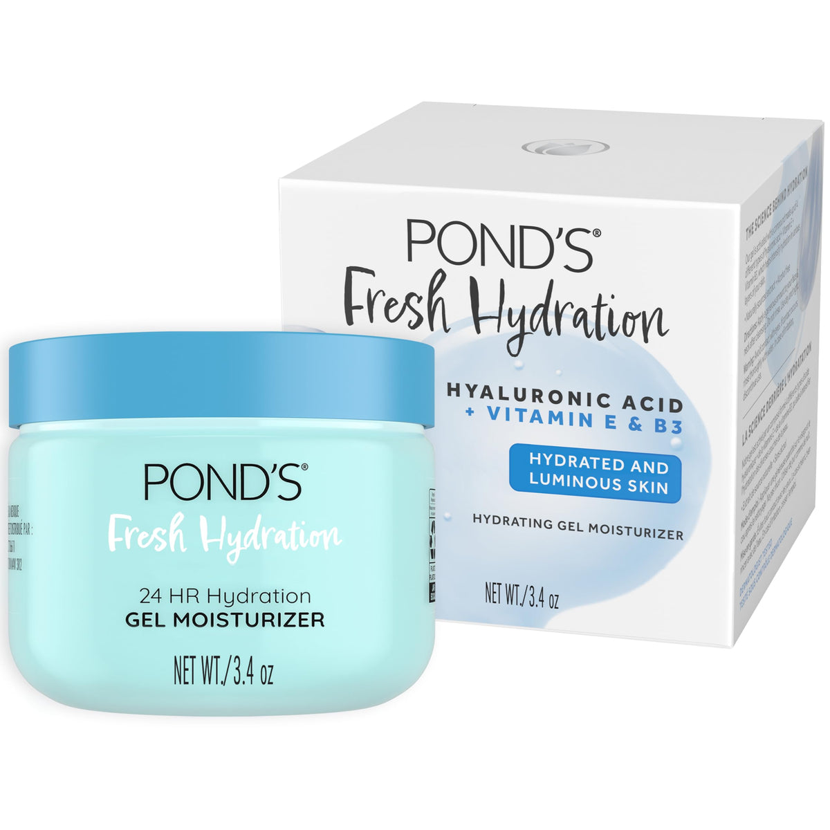 POND’S front jar view showing clean packaging and hydration benefits
