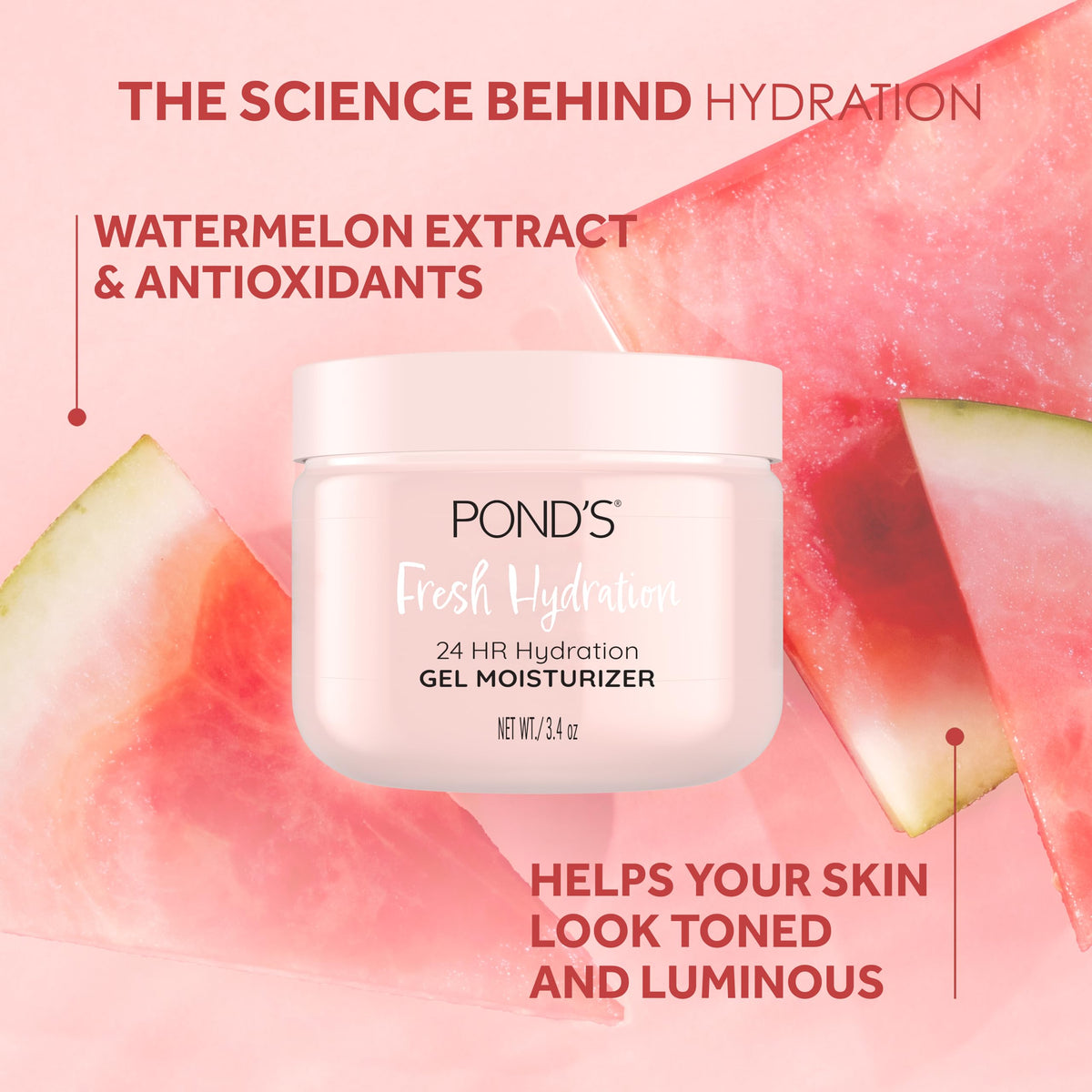 POND’S gel texture close-up demonstrating lightweight, non-greasy finish