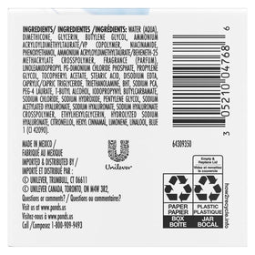 POND’S label close-up noting dermatologist-tested and alcohol-free benefit