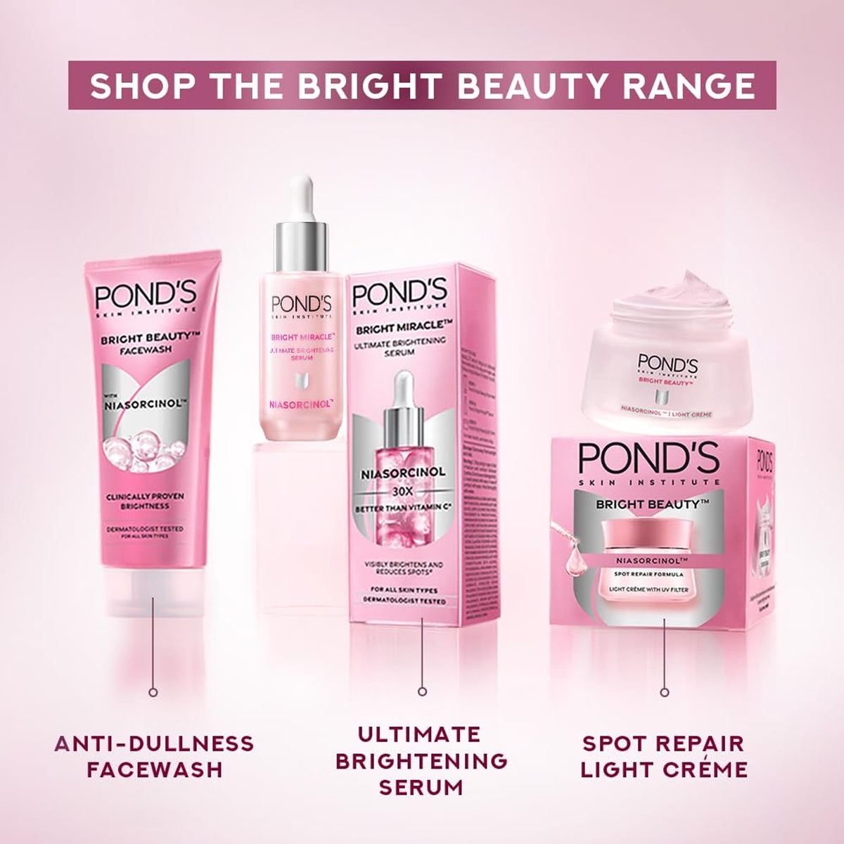 POND'S bottle on bathroom counter styled scene conveying everyday routine integration