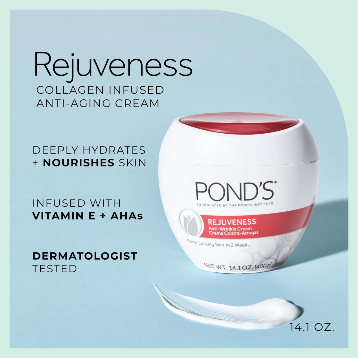 POND’S cream texture close-up highlighting rich, smooth moisturizing feel