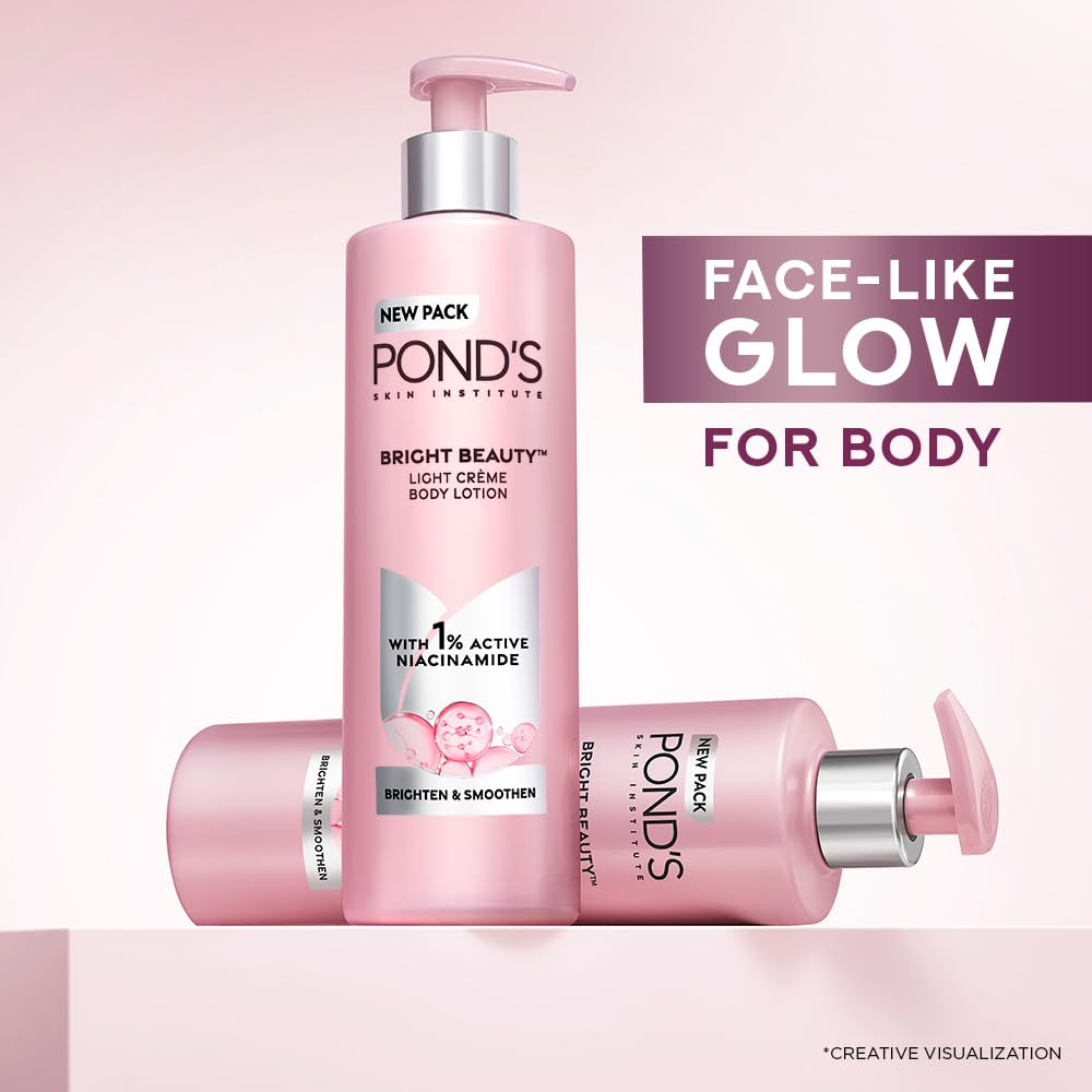 POND'S bottle scaled with toiletries showing cabinet-friendly size