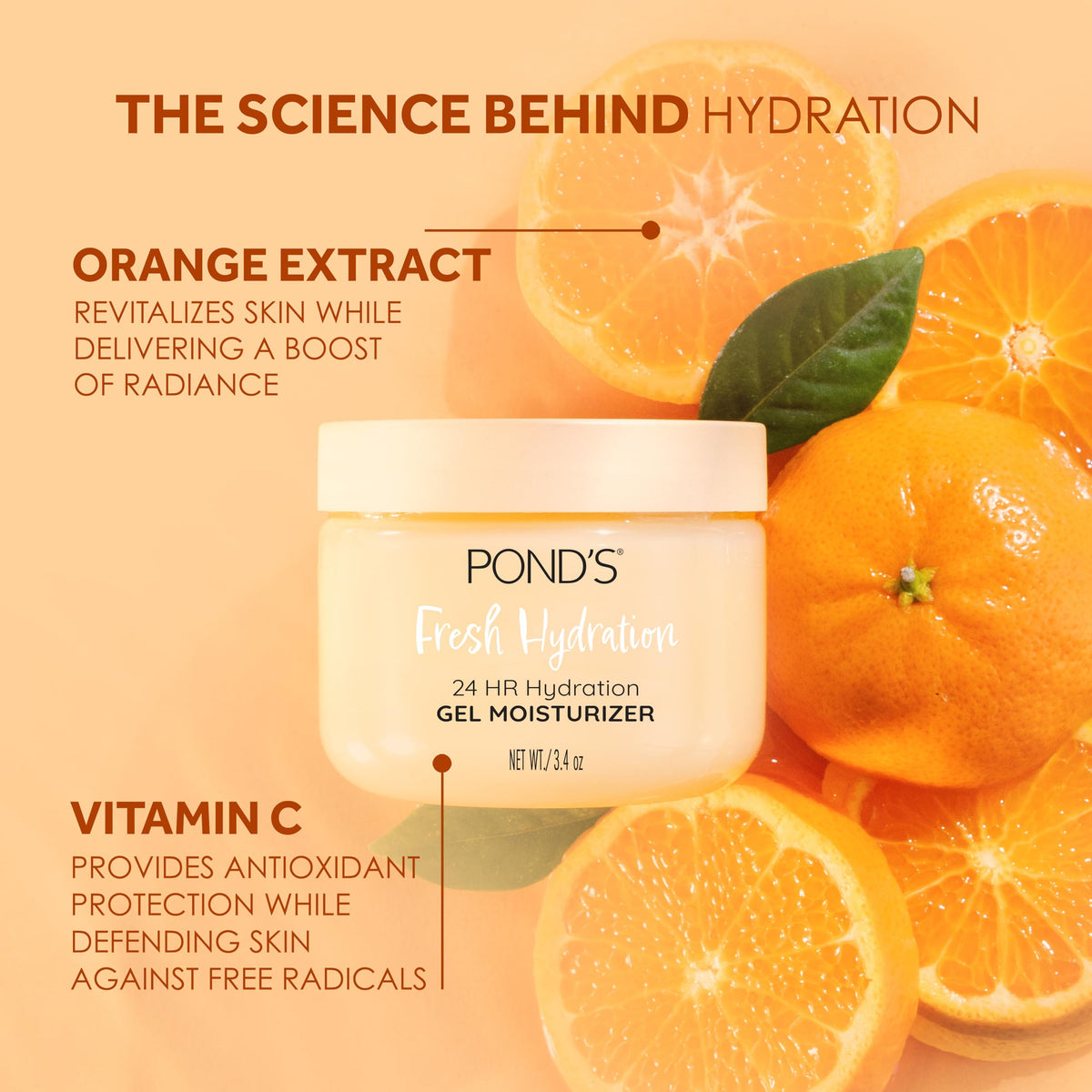 POND'S gel texture close-up highlighting lightweight, fast-absorbing hydration