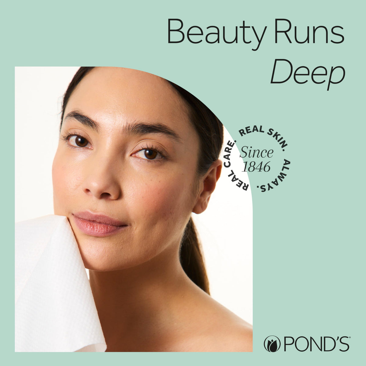 POND’S towel after use ready for disposal showing hygienic single-use benefit