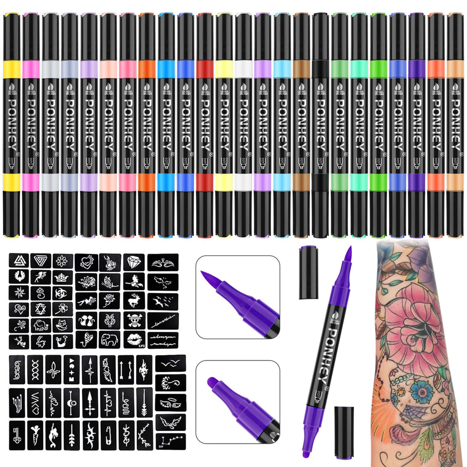 Ponhey front packaging showing full marker and stencil kit for quick selection