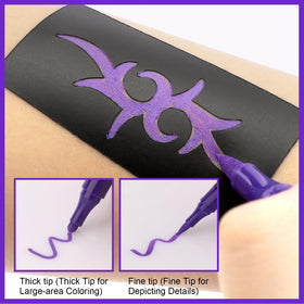 Ponhey pen in use on arm creating temporary tattoo for event-ready looks