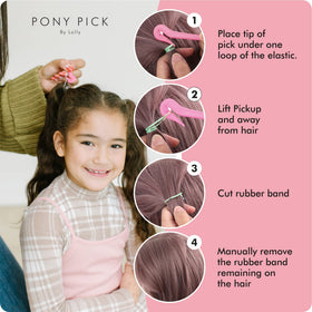 Pony Pick held in hand demonstrating simple three-step use for quick removal