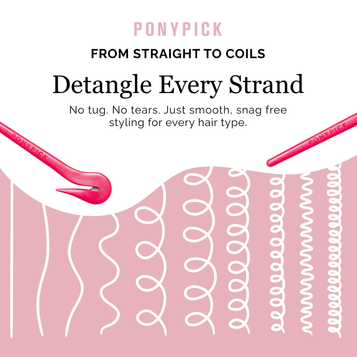 Pony Pick in use on child removing elastic with minimal discomfort