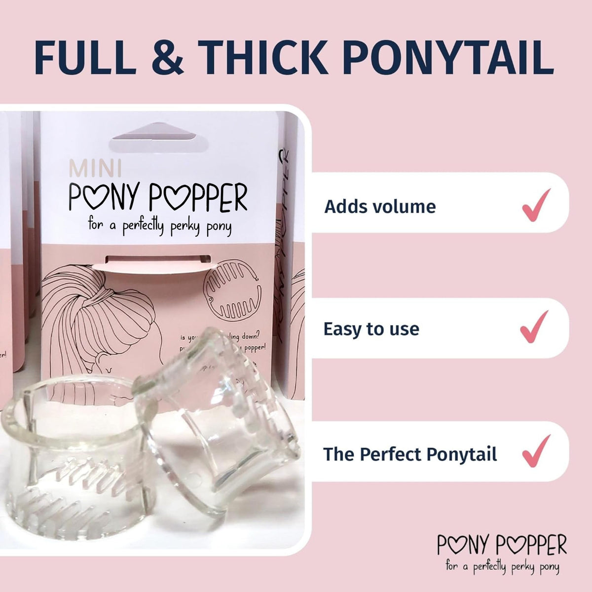 Pony Popper mini close-up of clip texture highlighting discreet grip advantage