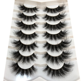Pooplunch lashes worn by model in daylight for visible flutter and definition