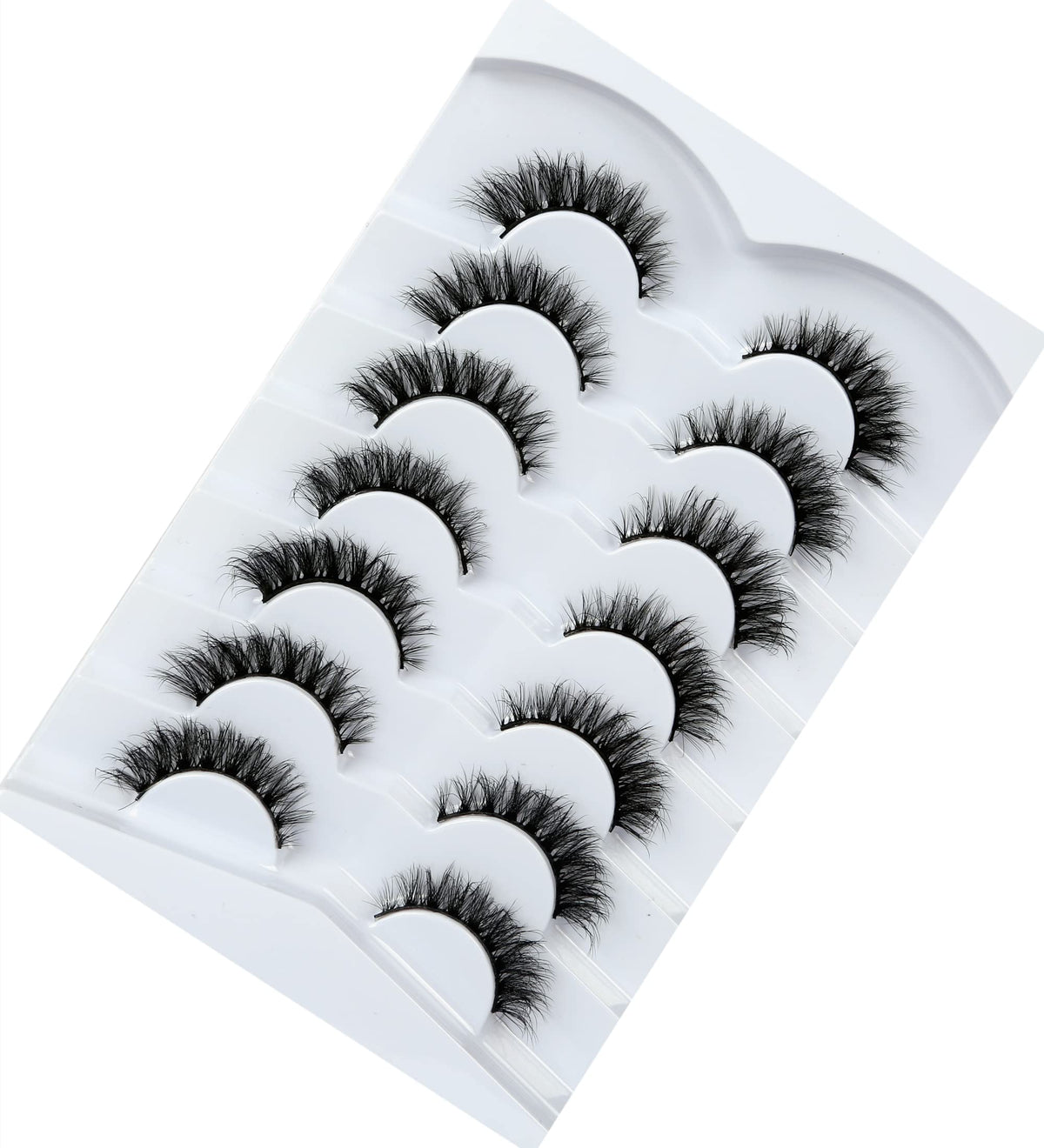 Pooplunch lashes next to eye for size comparison and graduated length
