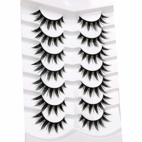 Pooplunch lashes worn on eye closeup creating dramatic manga-style volume