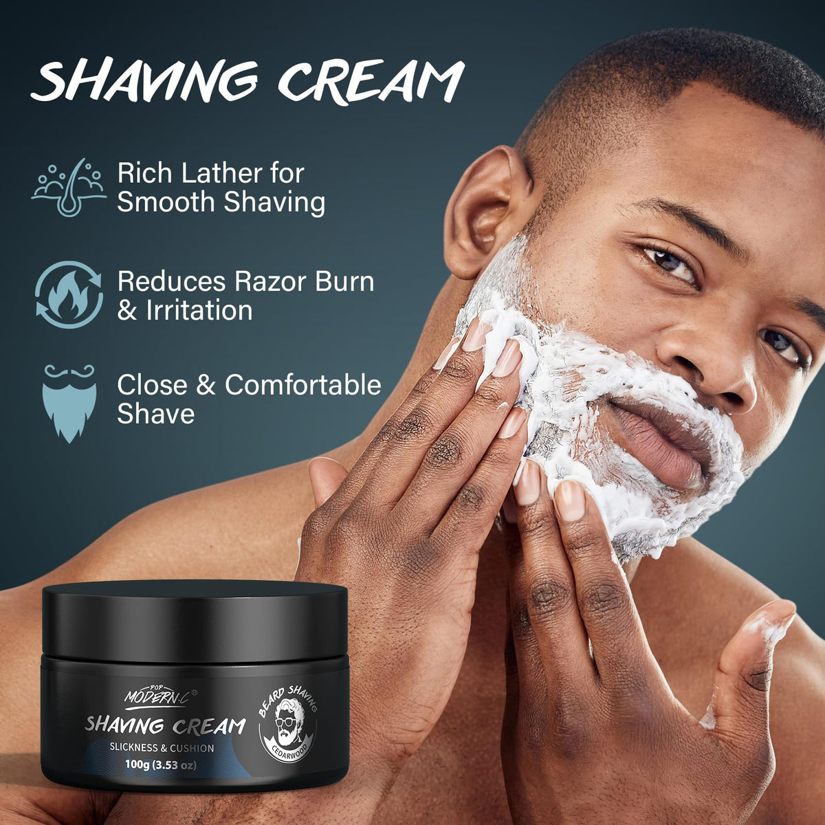 POP MODERN.C safety razor profile highlighting ergonomic handle for steady, precise strokes benefit