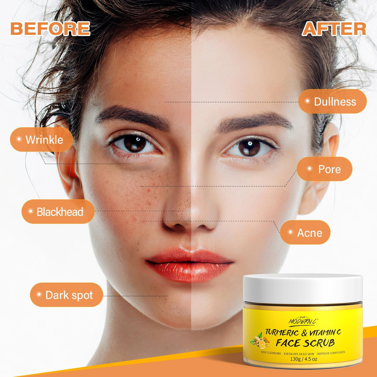 POP MODERN.C scrub being applied to hand to demonstrate gentle exfoliation benefit