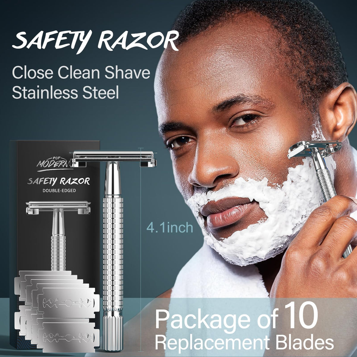POP MODERN.C shaving bowl with lather demonstrating easy foam-building for consistent shaves benefit
