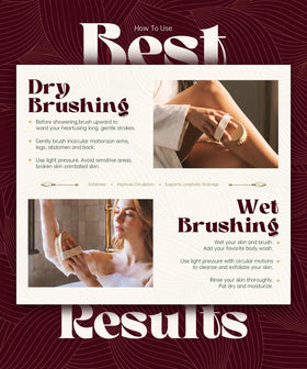 POPCHOSE brush in use on leg demonstrating sweeping strokes toward heart