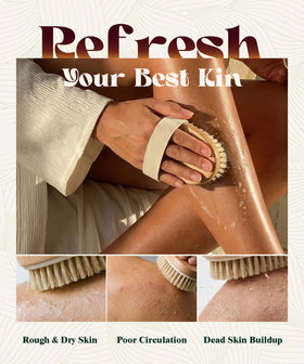 POPCHOSE close-up of natural boar bristles showing firm exfoliating texture