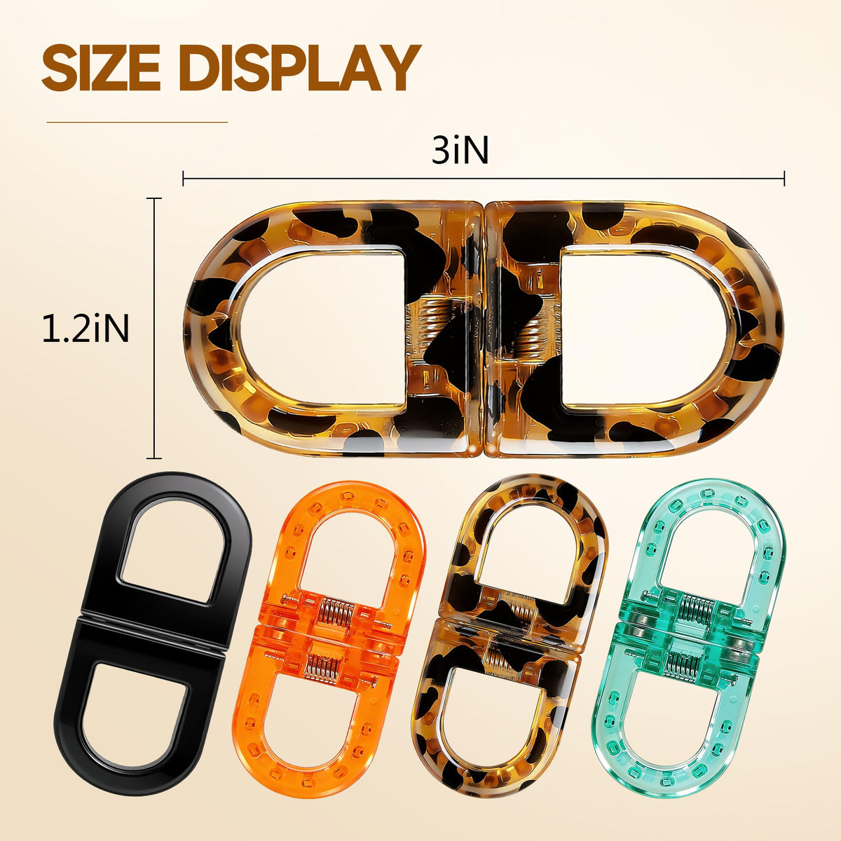 POPLOPP four clips arranged flatlay illustrating included set and styling versatility