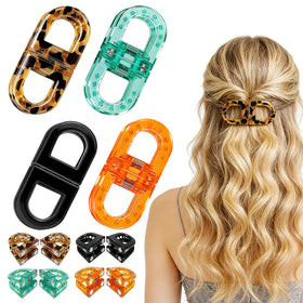 POPLOPP front view of four magnetic hair clips showing compact design and strong hold