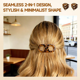 POPLOPP clip in use securing a half-up hairstyle for quick everyday styling