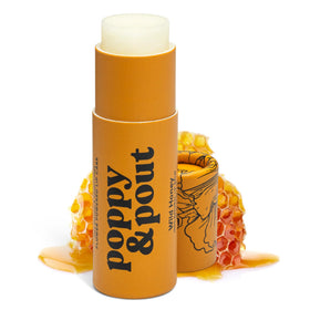 Poppy & Pout front packaging showing yellow jumbo tube and brand