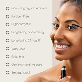 poppy austin texture swipe showing smooth black formula for buildable volume