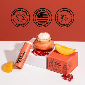 Poppy & Pout in hand to show jumbo scale and longer-lasting supply benefit