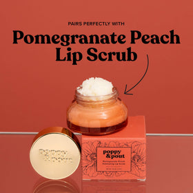 Poppy & Pout next to makeup items showing compatibility with beauty routines benefit
