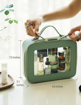 Popvibe interior filled with makeup showing roomy storage benefit
