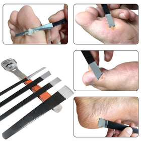 POQOD tool in use smoothing a heel showing effective callus control