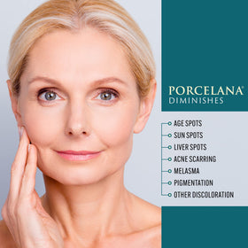 Porcelana ingredients label highlighting vitamins and antioxidants benefits