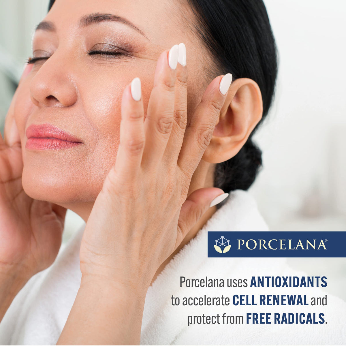 Porcelana nighttime cream in bathroom routine showing seamless nightly use