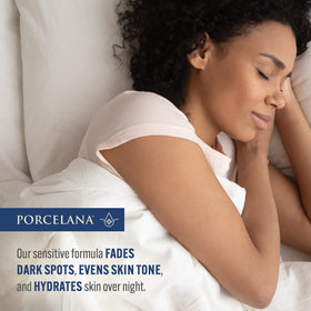 Porcelana texture swipe showing lightweight cream and fast absorption
