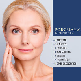 Porcelana label detail showing brand and usage to reinforce product trust