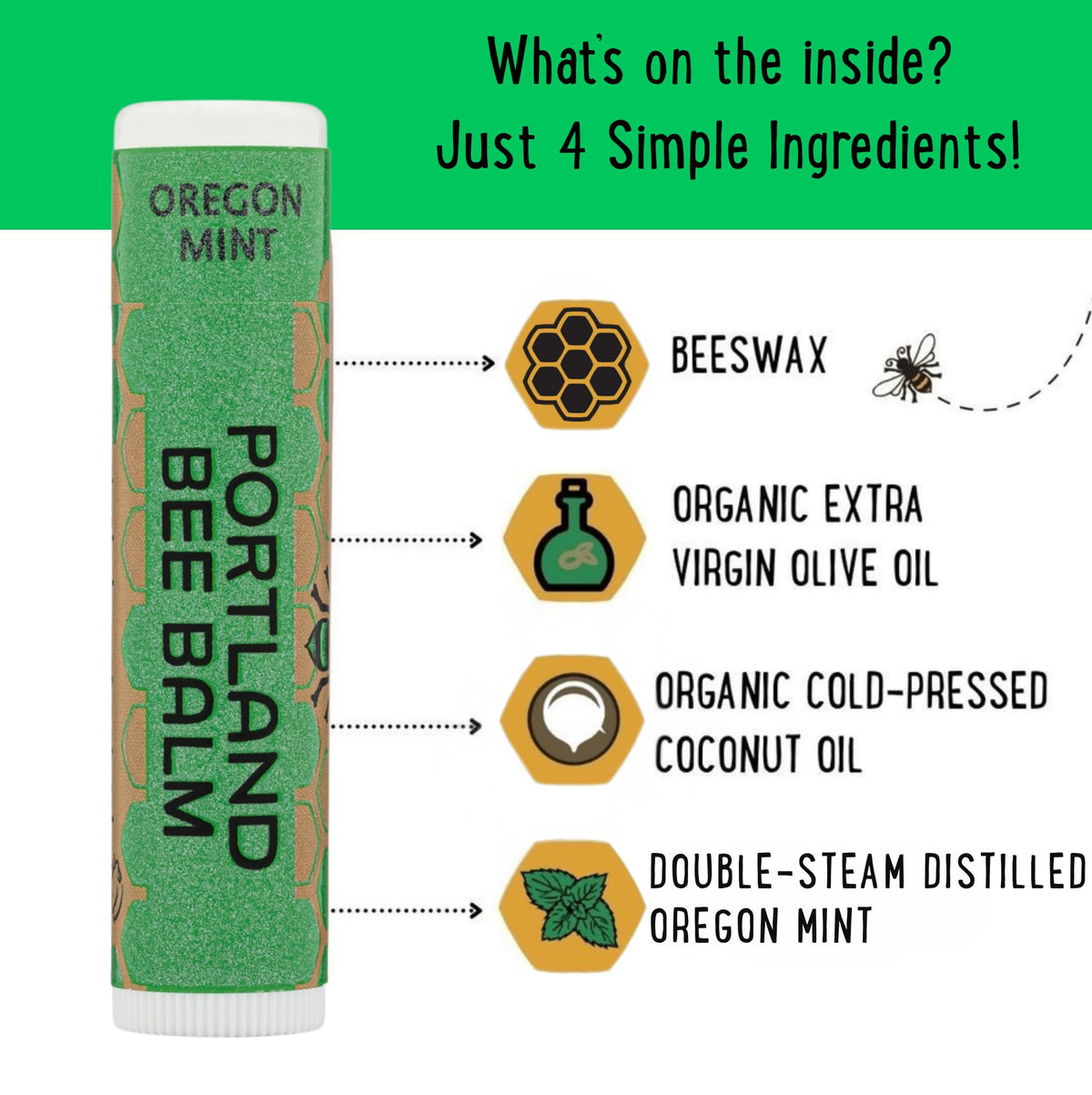 Portland Bee Balm beeswax from local hive displayed to show natural ingredient sourcing