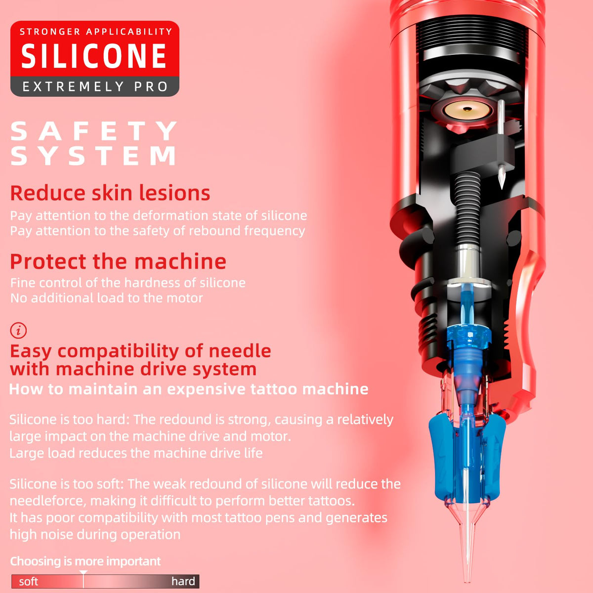 POSEIDON cartridge installed in tattoo pen showing smooth ink flow benefit