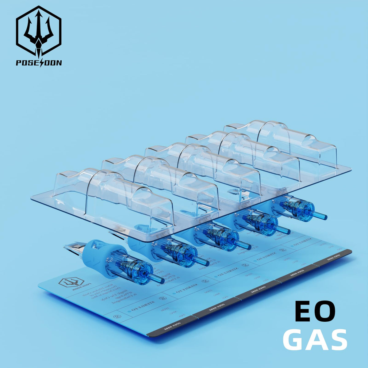 POSEIDON individually blister-packed cartridges emphasizing sterile single-use safety