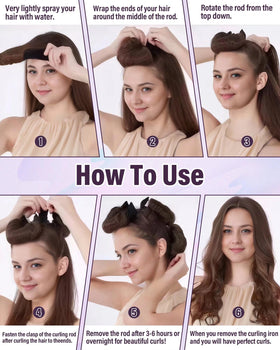 posicurly hook system detail securing hair tip, keeps curlers in place