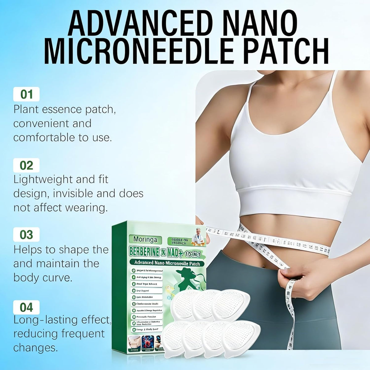 POSOJPIP patch applied on skin illustrating discreet wear