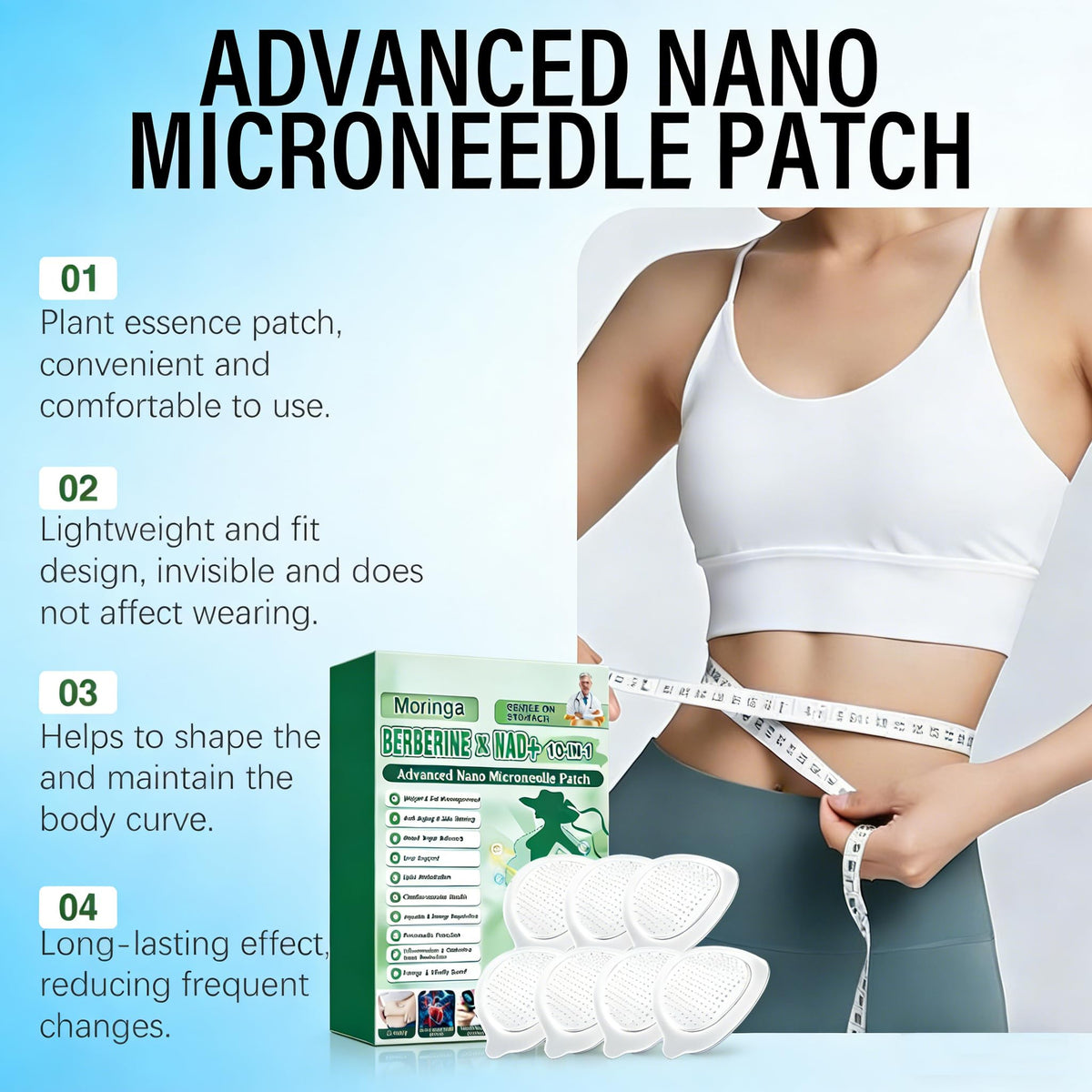 POSOJPIP patch on skin side profile illustrating discreet wear