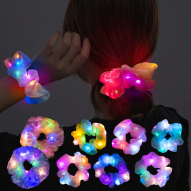 POZILAN front packaging showing all eight LED scrunchies and colors, great grab-and-go set
